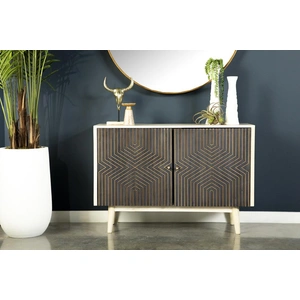 Coaster Ixora 2-door Accent Cabinet White Washed and Black, Black/White Washed