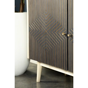 Coaster Ixora 2-door Accent Cabinet White Washed and Black, Black/White Washed