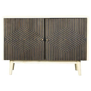 Coaster Ixora 2-door Accent Cabinet White Washed and Black, Black/White Washed