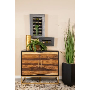 Coaster Zara 2-door Wood Accent Cabinet, Black Walnut/Gold