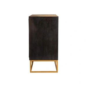 Coaster Zara 2-door Wood Accent Cabinet, Black Walnut/Gold