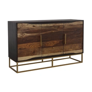 Coaster Zara 2-drawer Wood Accent Cabinet, Black Walnut/Gold