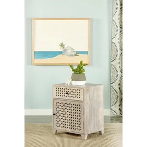 Coaster August 1-Door Accent Wood Cabinet, White Washed