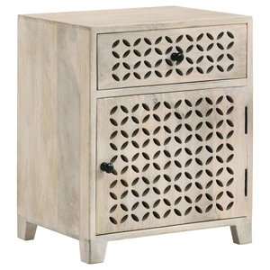 Coaster August 1-Door Accent Wood Cabinet, White Washed