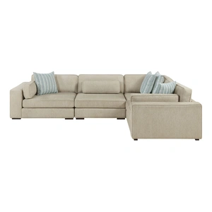 Homelegance Mila L-Shaped Chenille 4‑Piece Modular Sectional, Pewter