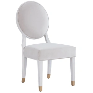 Universal Furniture Love Joy Bliss Oval Fabric/Wood Side Chair in Diamond Velvet Pearl (Set of 2)