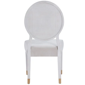 Universal Furniture Love Joy Bliss Oval Fabric/Wood Side Chair in Diamond Velvet Pearl (Set of 2)