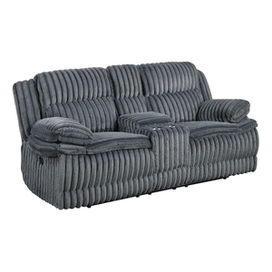 Homelegance Goodland Corduroy Double Reclining Loveseat with Center Console