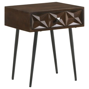 Coaster Ezra Rectangular 1-drawer Wood/ Metal Accent Cabinet, Dark Coffee Brown