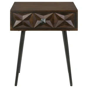 Coaster Ezra Rectangular 1-drawer Wood/ Metal Accent Cabinet, Dark Coffee Brown