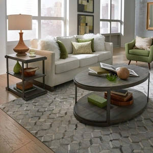 Liberty Furniture Modern View Round Cocktail Table Set | Gauntlet Gray | Liberty, Gauntlet Gray