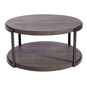 Liberty Furniture Modern View Round MDF/Metal Cocktail Table, Gauntlet Gray