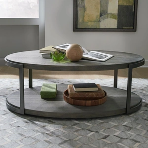 Liberty Furniture Modern View Oval Cocktail Table Set | Gauntlet Gray | Liberty, Gauntlet Gray