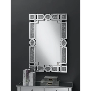 Coaster Jackie Interlocking Wall Mirror with Iridescent Panels and Beads in Silver