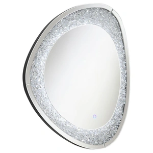 Coaster Mirage Acrylic Crystals Inlay Wall Mirror with LED Lights in Mirror