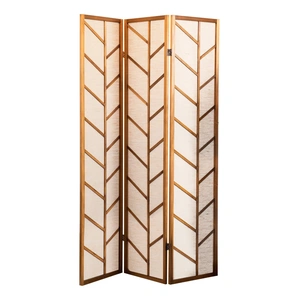 Coaster Mila Foldable 3-Panel Screen, Tan/Walnut