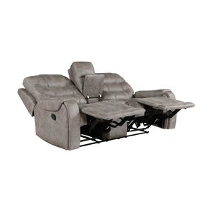 Homelegance Oberon Microfiber Double Reclining Loveseat with Center Console