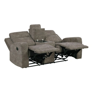 Homelegance Muncie Microfiber Double Reclining Loveseat with Center Console
