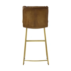 AF Modern Alsey Top Grain Leather Bar Chair, Saddle Brown