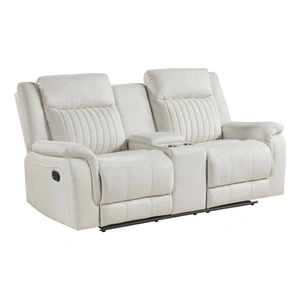 Homelegance Dean Microfiber Double Reclining Loveseat with Center Console