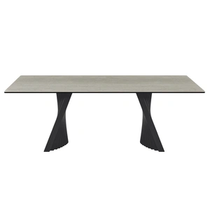 J&M Furniture RH 9688 Ceramic/Metal Coffee Table, Taupe/Bronze
