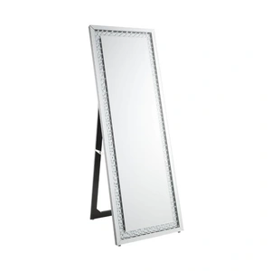 ACME Glam Nysa 97025 Mirrored/Faux Crystals Accent Floor Mirror