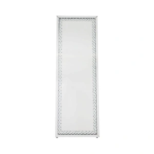 ACME Glam Nysa 97025 Mirrored/Faux Crystals Accent Floor Mirror