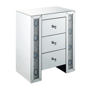 ACME Glam Sonia 97028 Mirrored/Faux Agate Accent Table/Nightstand