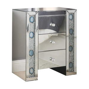 ACME Glam Sonia 97028 Mirrored/Faux Agate Accent Table/Nightstand