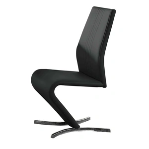 Lifestyle Furniture SM 9702 PU Dining Side Chair, Black (Set of 2)