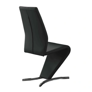 Lifestyle Furniture SM 9702 PU Dining Side Chair, Black (Set of 2)