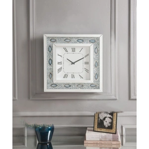 ACME Glam Sonia 97047 Mirrored/Faux Agate Wall Clock