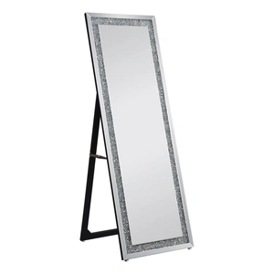 ACME Glam Noralie 97156 Mirrored/Faux Diamonds Accent Floor Mirror