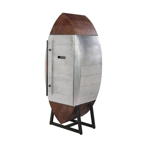 AF Modern Brancaster Top Grain Leather/Aluminum Wine Cooler Cabinet