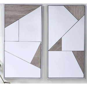 ACME Chafik Wall Accent Mirror (Set of 2), Natural Oak