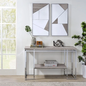 ACME Chafik Wall Accent Mirror (Set of 2), Natural Oak