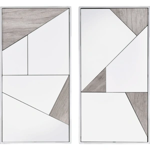 ACME Chafik Wall Accent Mirror (Set of 2), Natural Oak