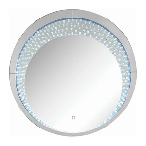 ACME Glam Nysa 97590 Mirrored/Faux Crystals Wall Mirror w/LED Light
