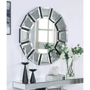 ACME Glam Nowles 97610 Mirrored/Faux Stones Wall Mirror
