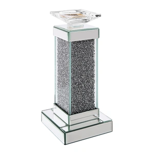 ACME Glam Rekha 97615 Mirrored/Faux Crystals Accent Candleholder (Set of 2)