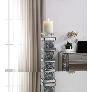 ACME Glam Noralie 97620 Mirrored/Faux Diamonds Accent Candleholder (Set of 2)
