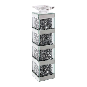 ACME Glam Noralie 97620 Mirrored/Faux Diamonds Accent Candleholder (Set of 2)