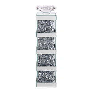 ACME Glam Noralie 97620 Mirrored/Faux Diamonds Accent Candleholder (Set of 2)