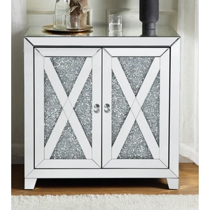 ACME Glam Noralie 97646 Mirrored/Faux Diamonds Console Table