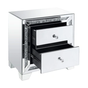 ACME Glam Noralie 97647 Mirrored/Faux Diamonds Accent Table/Nightstand