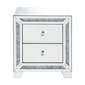 ACME Glam Noralie 97647 Mirrored/Faux Diamonds Accent Table/Nightstand