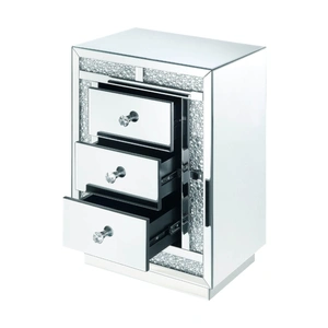 ACME Glam Mallika 97653 Mirrored/Faux Crystals Accent Table/Nightstand