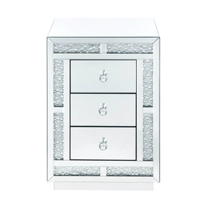 ACME Glam Mallika 97653 Mirrored/Faux Crystals Accent Table/Nightstand