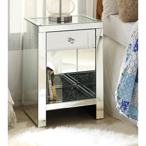 ACME Glam Noralie 97654 Mirrored/Faux Diamonds Accent Table/Nightstand