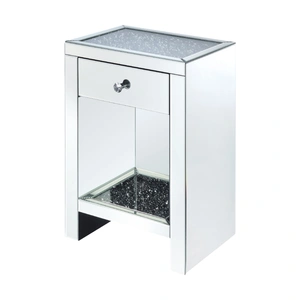 ACME Glam Noralie 97654 Mirrored/Faux Diamonds Accent Table/Nightstand